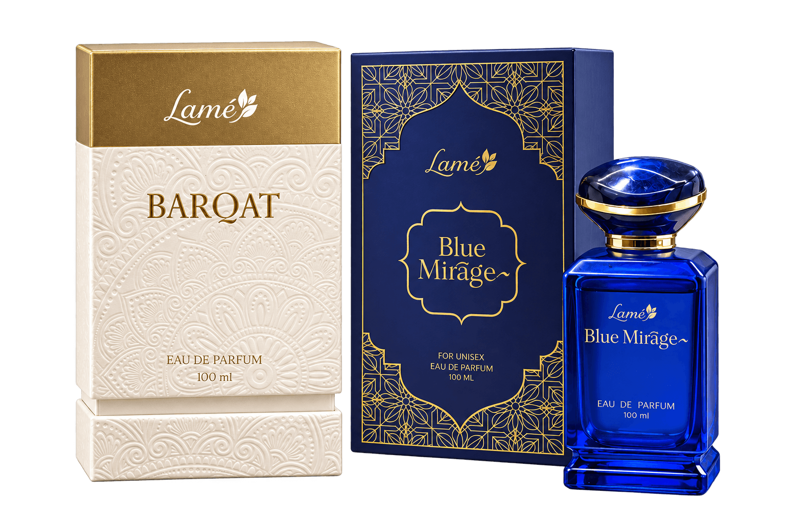 Lamé Barqat and Blue Mirage luxury gift boxes